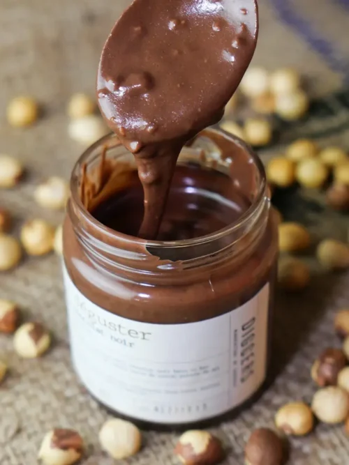 Pâte à tartiner noisette chocolat noir aux éclats de noisettes torréfiées