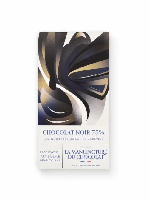 Tablette chocolat noir 75% au noisettes